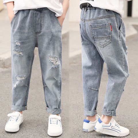 Boys' Durable Denim Jeans with Adjustable Waist