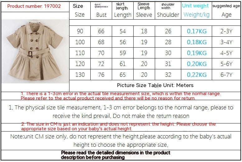 Kids Summer Clothing Beige Korean Style Children Shirt Girls' Dress...