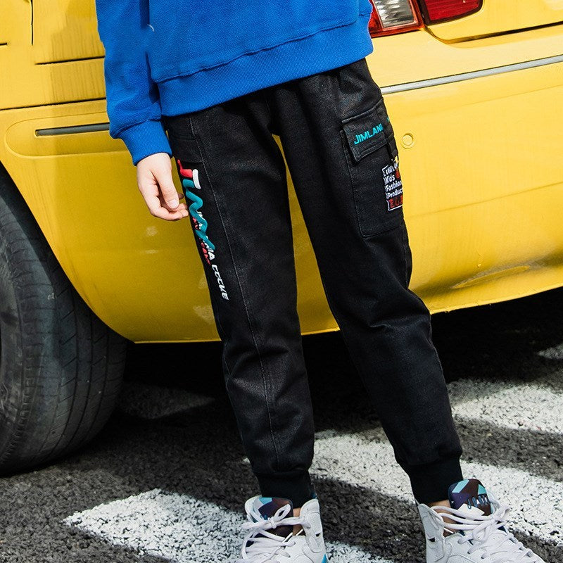 Boys' Slim-Fit Stretch Denim Jeans - Adjustable Waist