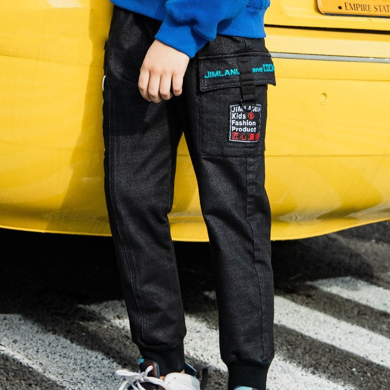 Boys' Slim-Fit Stretch Denim Jeans - Adjustable Waist