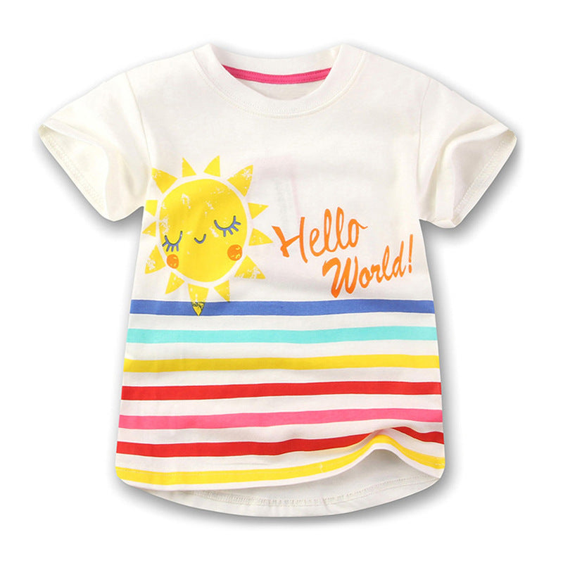 Girls' Classic Cotton Crew Neck T-shirt - Soft & Breathable Tee