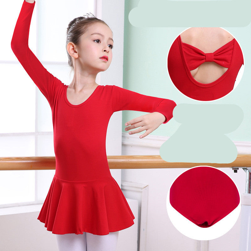 Girls' Short-Sleeve Tutu Ballet Practice Leotard