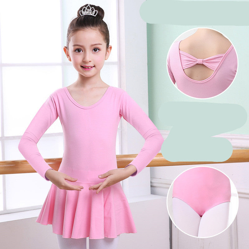Girls' Short-Sleeve Tutu Ballet Practice Leotard