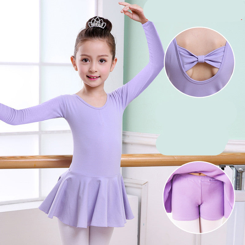 Girls' Short-Sleeve Tutu Ballet Practice Leotard