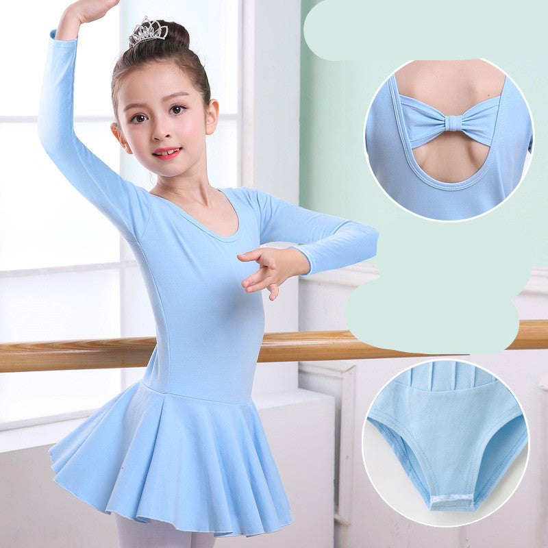 Girls' Short-Sleeve Tutu Ballet Practice Leotard