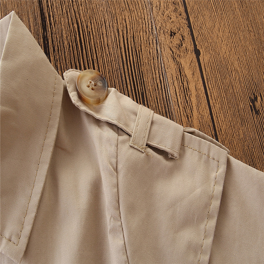 Kids Summer Clothing Beige Korean Style Children Shirt Girls' Dress...