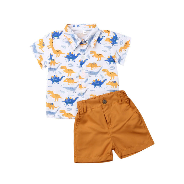 Boys' Summer T-shirt and Shorts Set - Casual Cotton Outfits