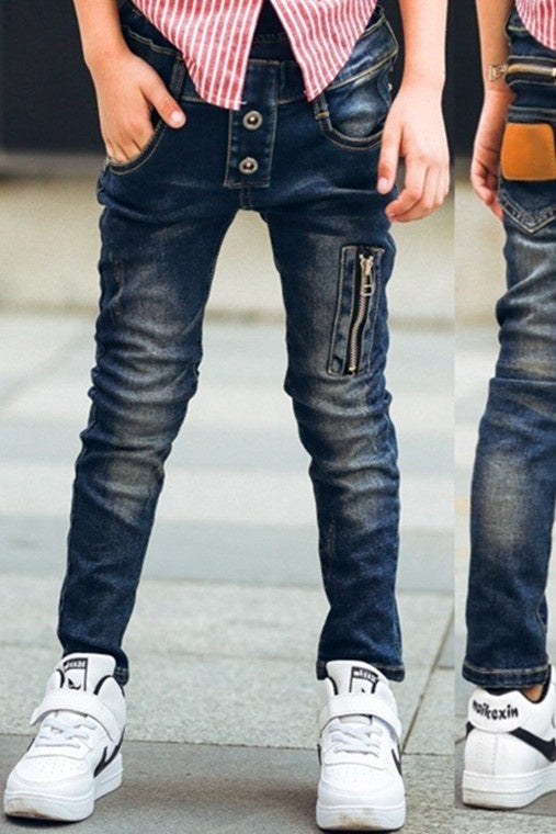 Boys Stretch Denim Jeans – Comfortable Slim Fit Pants