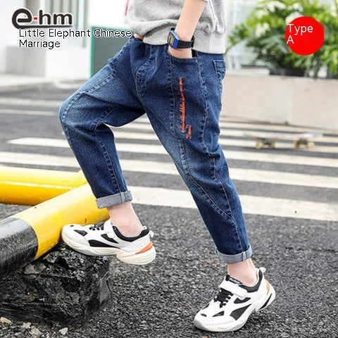 Boys' Durable Denim Jeans with Adjustable Waist