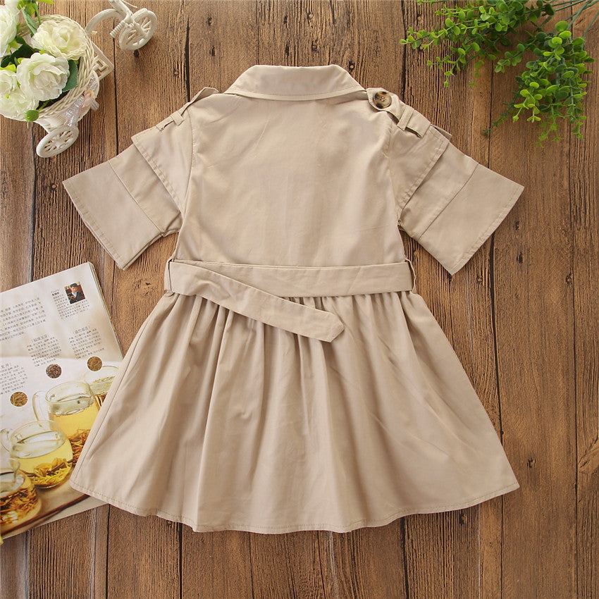 Kids Summer Clothing Beige Korean Style Children Shirt Girls' Dress...