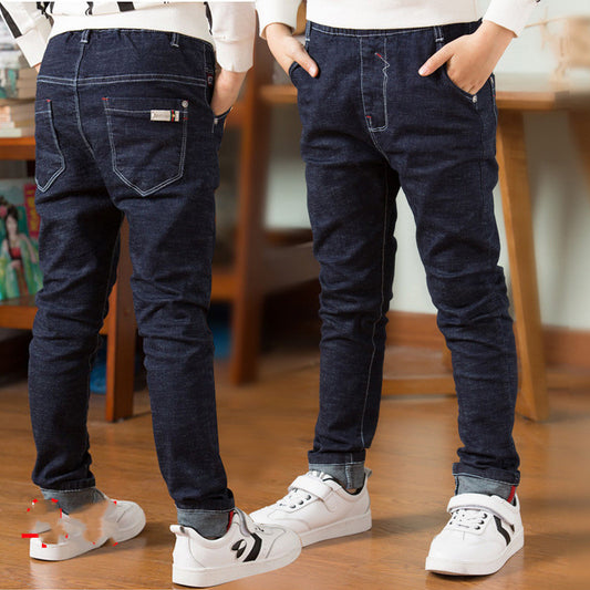 Thick Fleece Lined Boys' Winter Jeans
