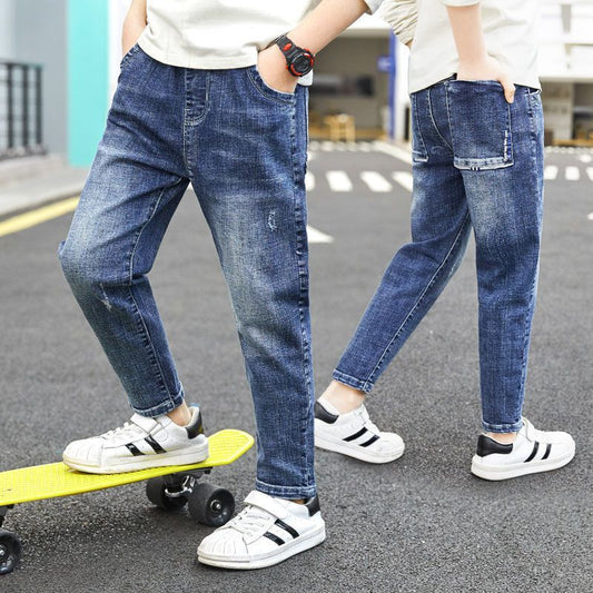 Kids' Slim Fit Stretch Pants – Elastic Waist Trousers for Boys & Girls