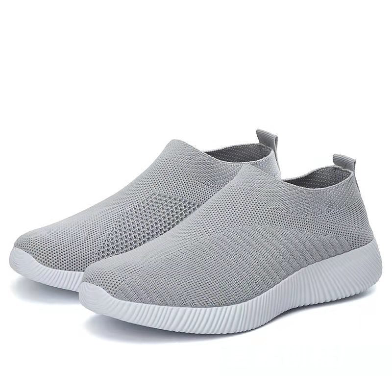 Men's Flying Knit Casual Sneakers | Lightweight Black Mesh Shoes