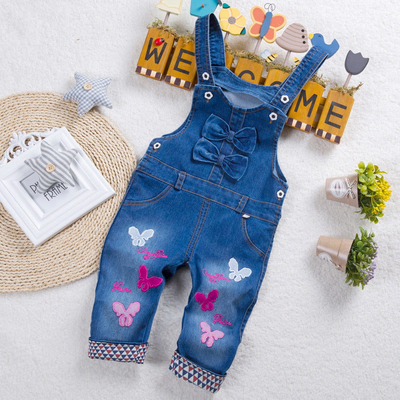 Kids Unisex Denim Overalls with Adjustable Straps