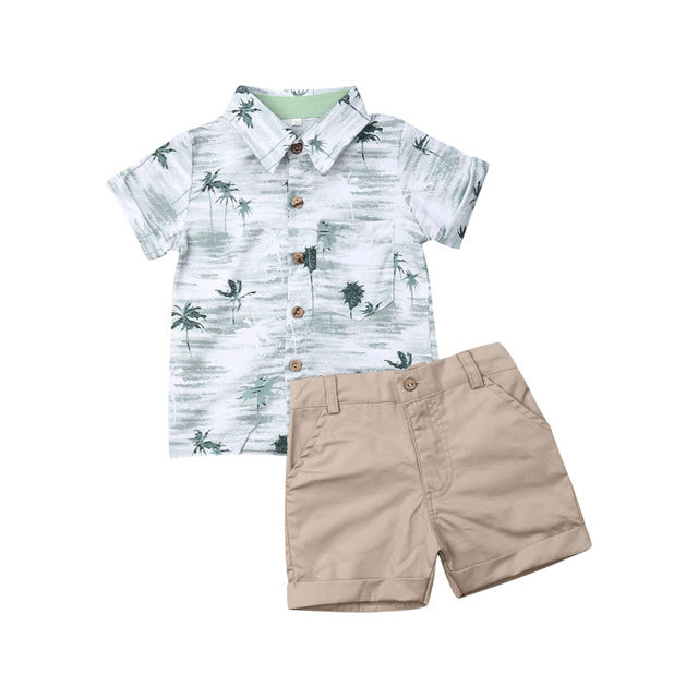 Boys' Summer T-shirt and Shorts Set - Casual Cotton Outfits