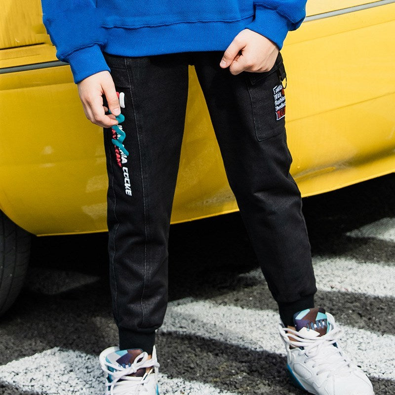 Boys' Slim-Fit Stretch Denim Jeans - Adjustable Waist