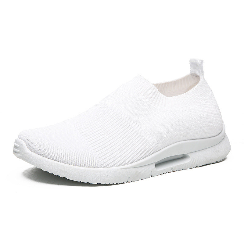Men's Flying Knit Casual Sneakers | Lightweight Black Mesh Shoes
