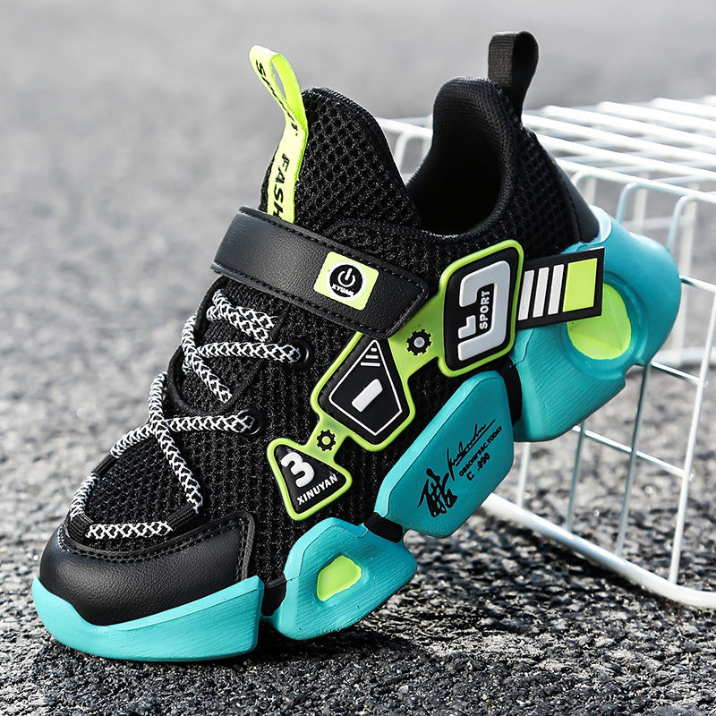 Velcro Mesh Fly Woven Sneakers | Breathable Easy-On Casual Shoes