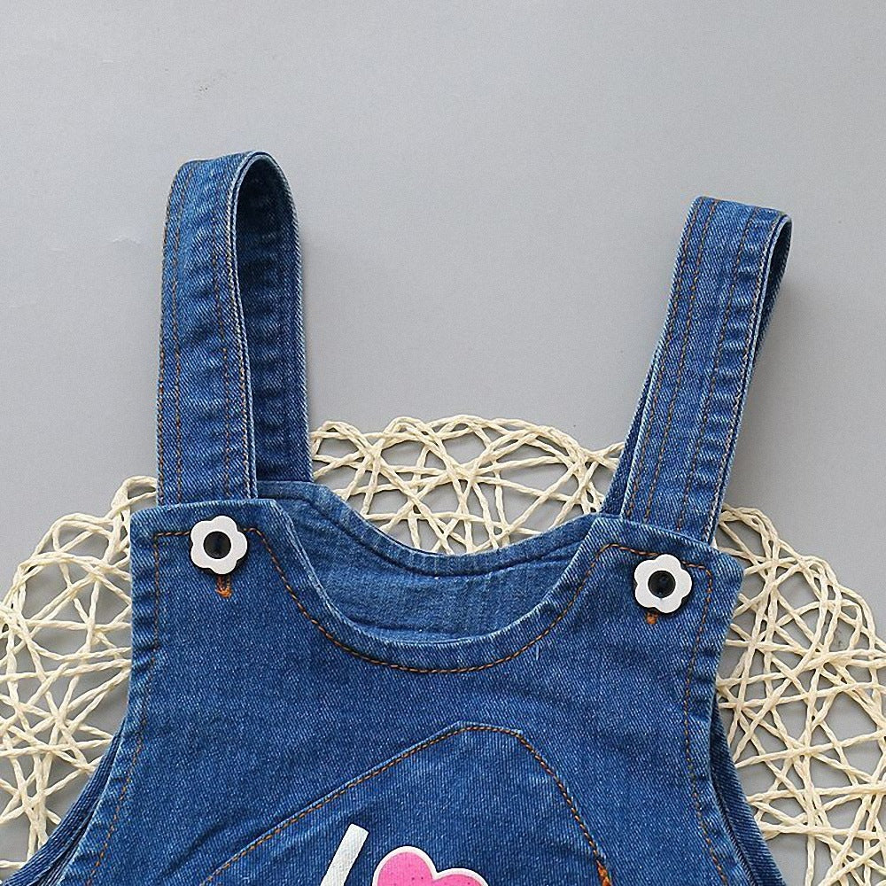 Kids Unisex Denim Overalls with Adjustable Straps