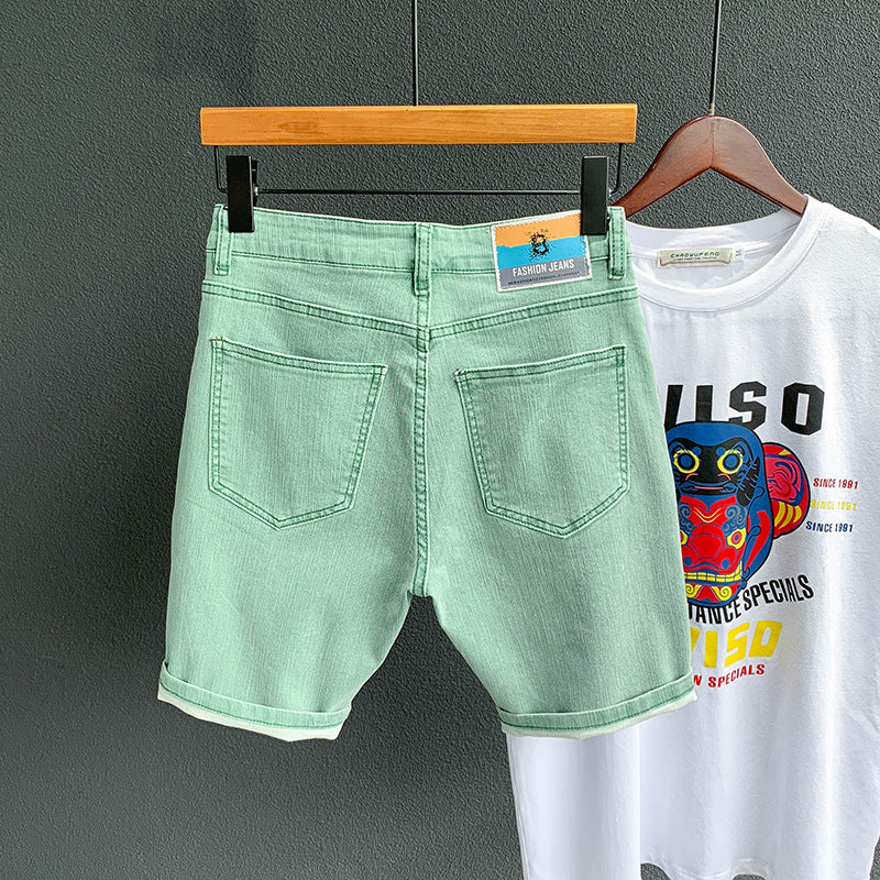 Women's High-Waisted Distressed Denim Shorts - Light Wash