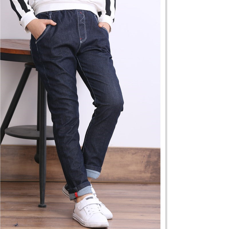 Thick Fleece Lined Boys' Winter Jeans