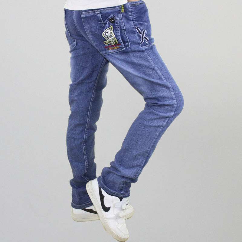Boys' Stretch Denim Jeans - Straight Fit Casual Pants