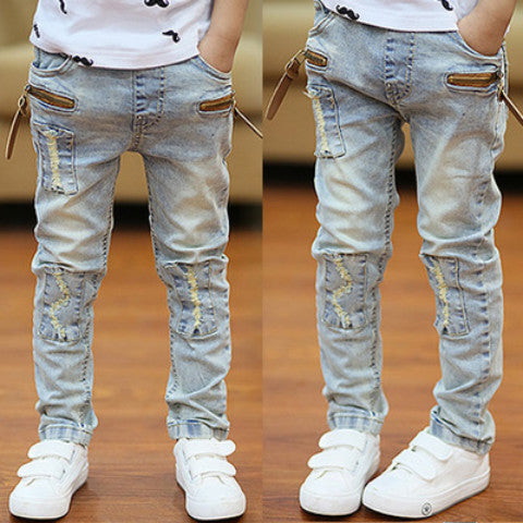 Boys' Durable Denim Jeans with Adjustable Waist