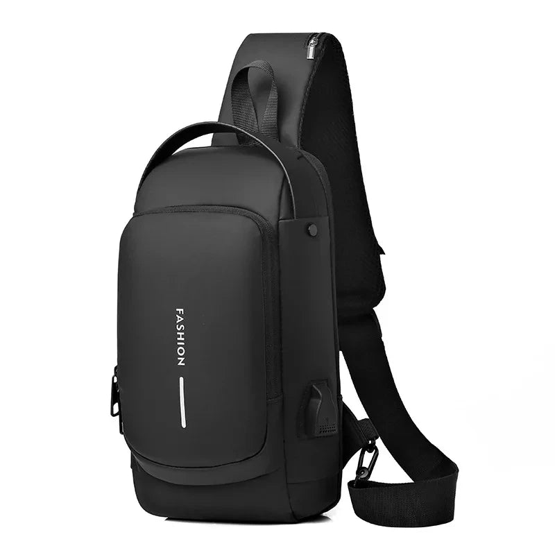Geestock Anti-Theft Crossbody Bag with USB Charging | Travel Sling Bag for Men & Women