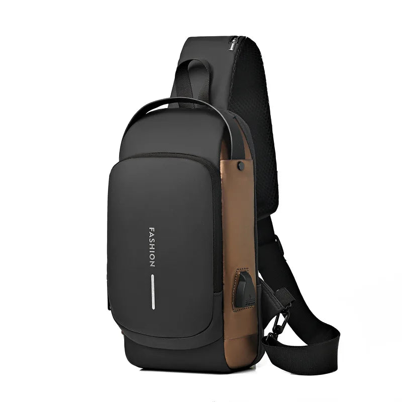 Geestock Anti-Theft Crossbody Bag with USB Charging | Travel Sling Bag for Men & Women