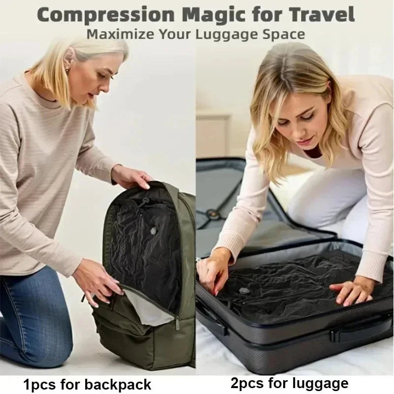 Travel Vacuum Compression Bag with Air Pump | 17L Reusable Luggage Storage