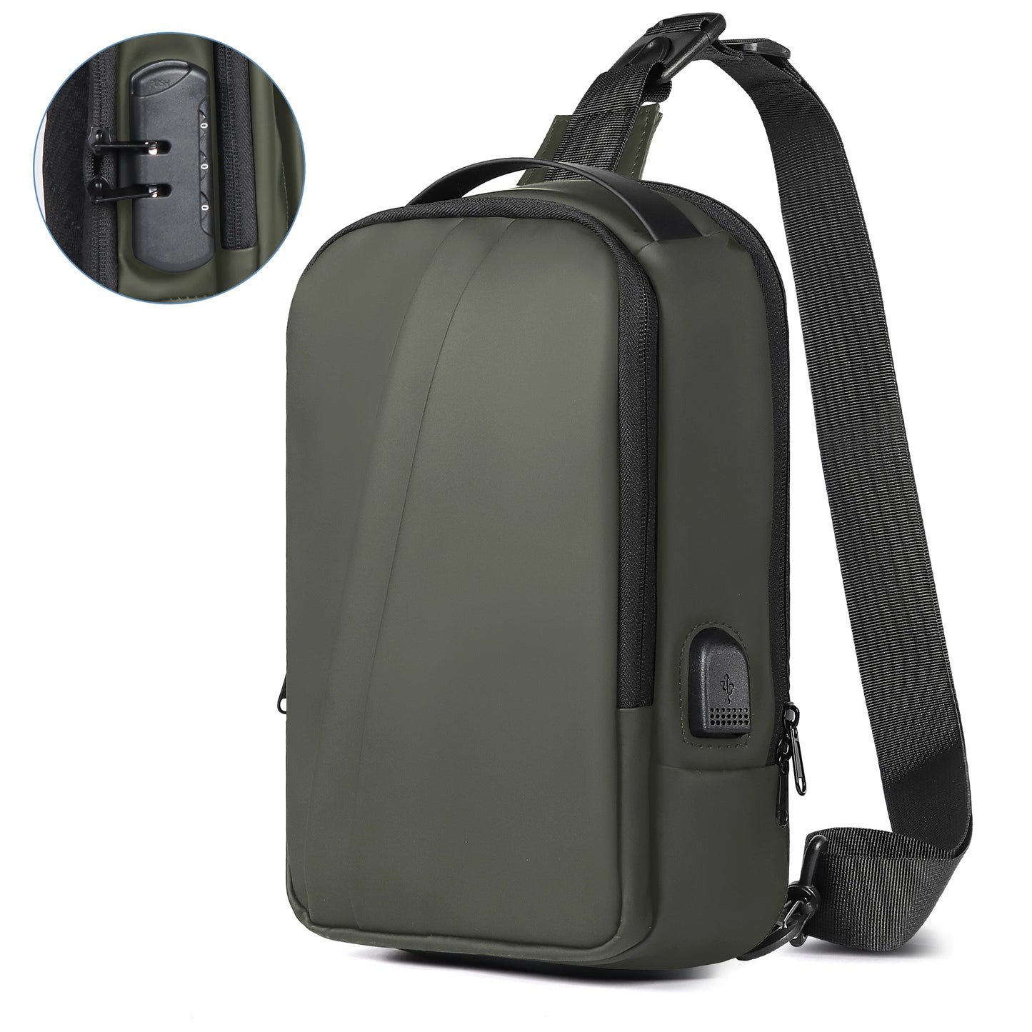 Geestock Anti-Theft Crossbody Bag with USB Charging | Travel Sling Bag for Men & Women