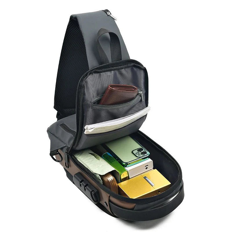Geestock Anti-Theft Crossbody Bag with USB Charging | Travel Sling Bag for Men & Women