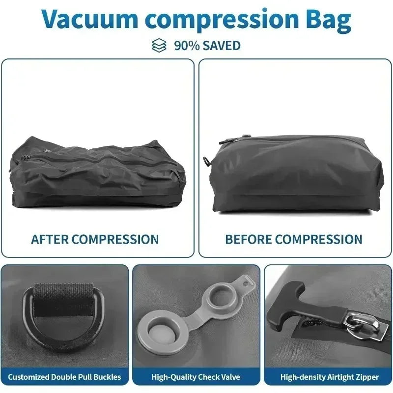Travel Vacuum Compression Bag with Air Pump | 17L Reusable Luggage Storage