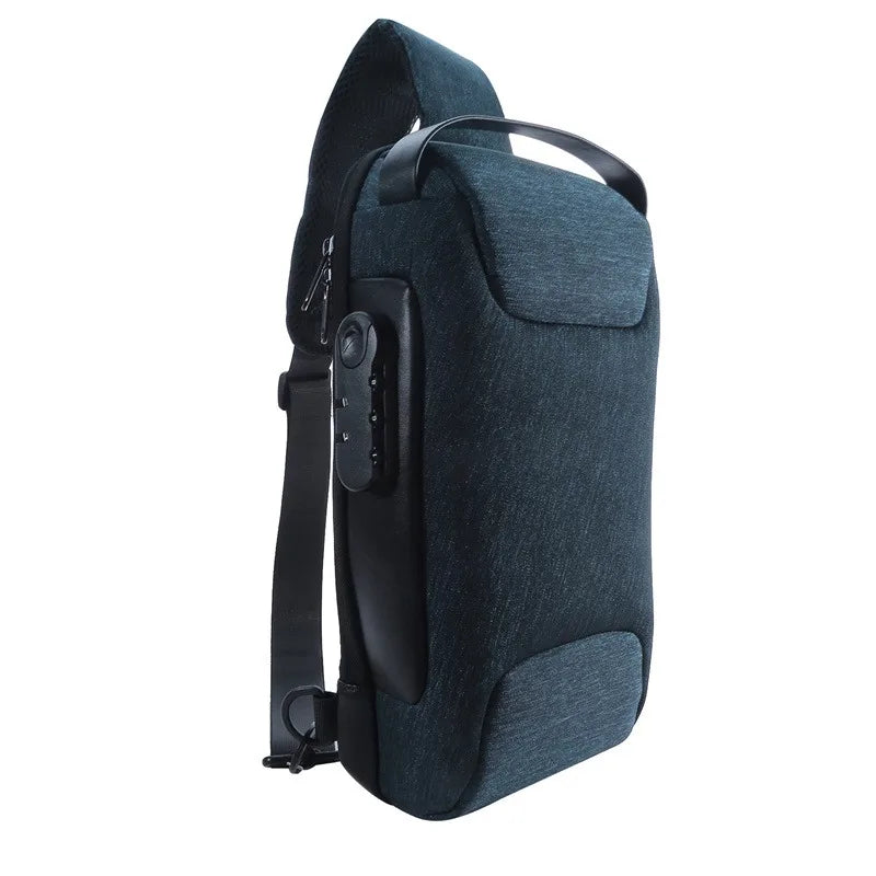 Men's Anti-Theft Crossbody Bag with USB Charging Port