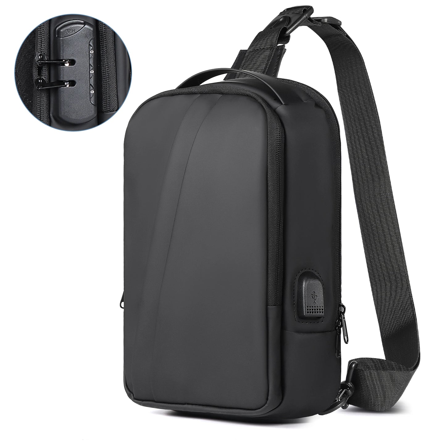 Geestock Anti-Theft Crossbody Bag with USB Charging | Travel Sling Bag for Men & Women