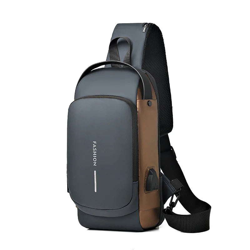 Geestock Anti-Theft Crossbody Bag with USB Charging | Travel Sling Bag for Men & Women
