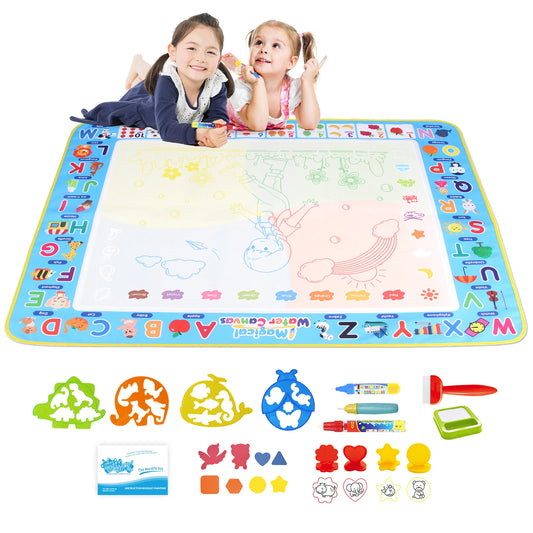 Reusable Water Doodle Mat with Magic Pens | Mess-Free Drawing for Kids