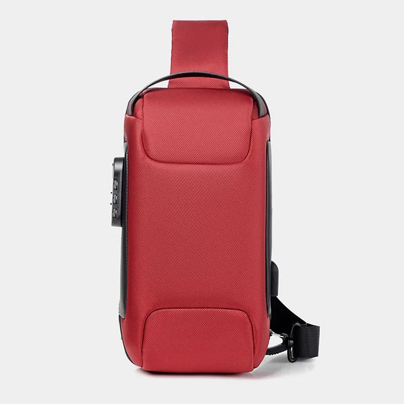 Men's Anti-Theft Crossbody Bag with USB Charging Port