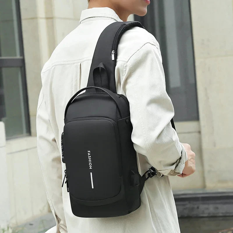 Geestock Anti-Theft Crossbody Bag with USB Charging | Travel Sling Bag for Men & Women