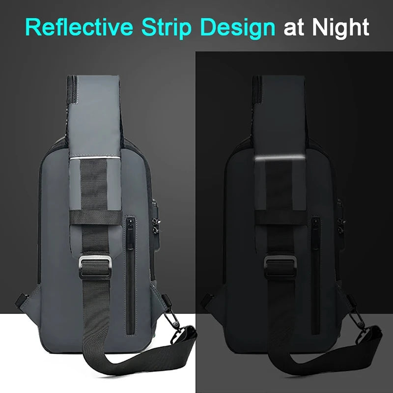 Geestock Anti-Theft Crossbody Bag with USB Charging | Travel Sling Bag for Men & Women