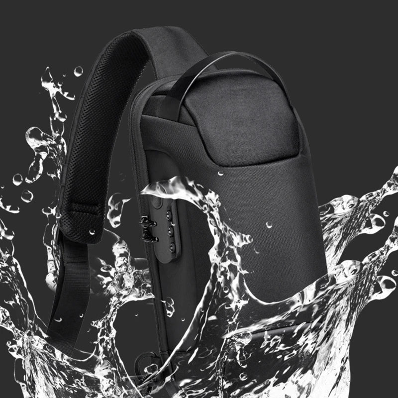 Men's Anti-Theft Crossbody Bag with USB Charging Port
