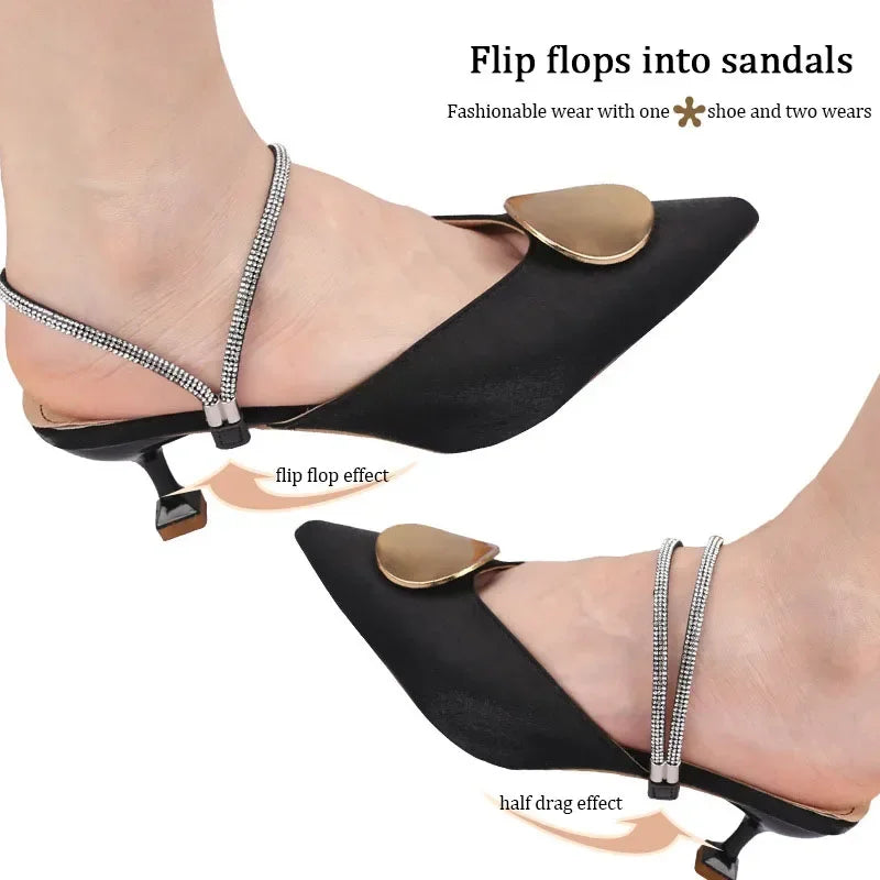 Women Shoelaces for High Heels Sandals Fixing Ankle Shoes Belt Luxury Rhinestones Shoelace Elastic laces Shoe Accessories 1Pair