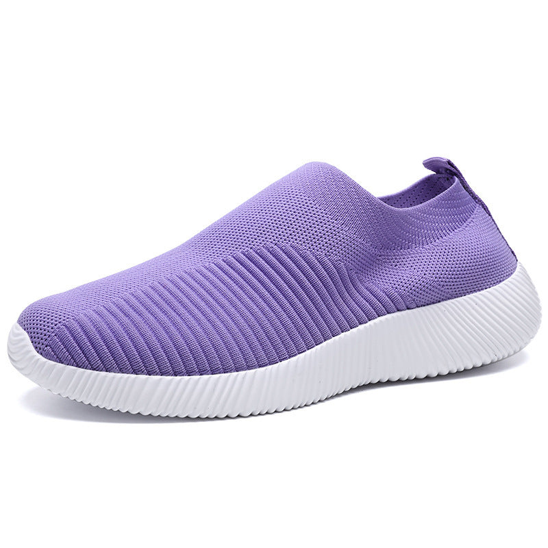 Men's Flying Knit Casual Sneakers | Lightweight Black Mesh Shoes