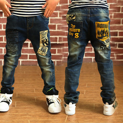 Boys' Durable Denim Jeans with Adjustable Waist