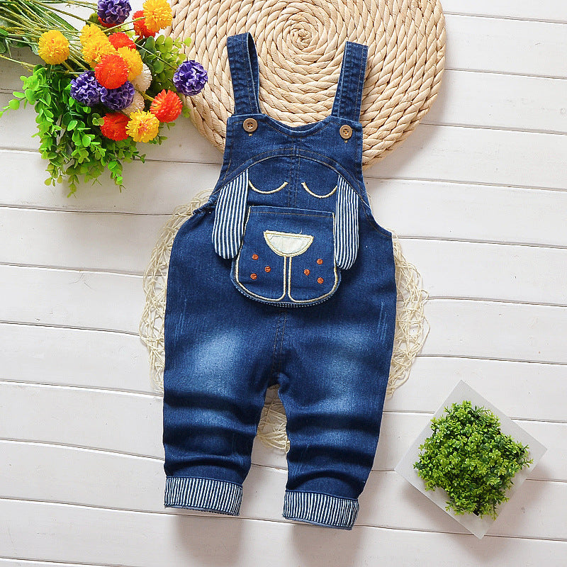 Kids Unisex Denim Overalls with Adjustable Straps