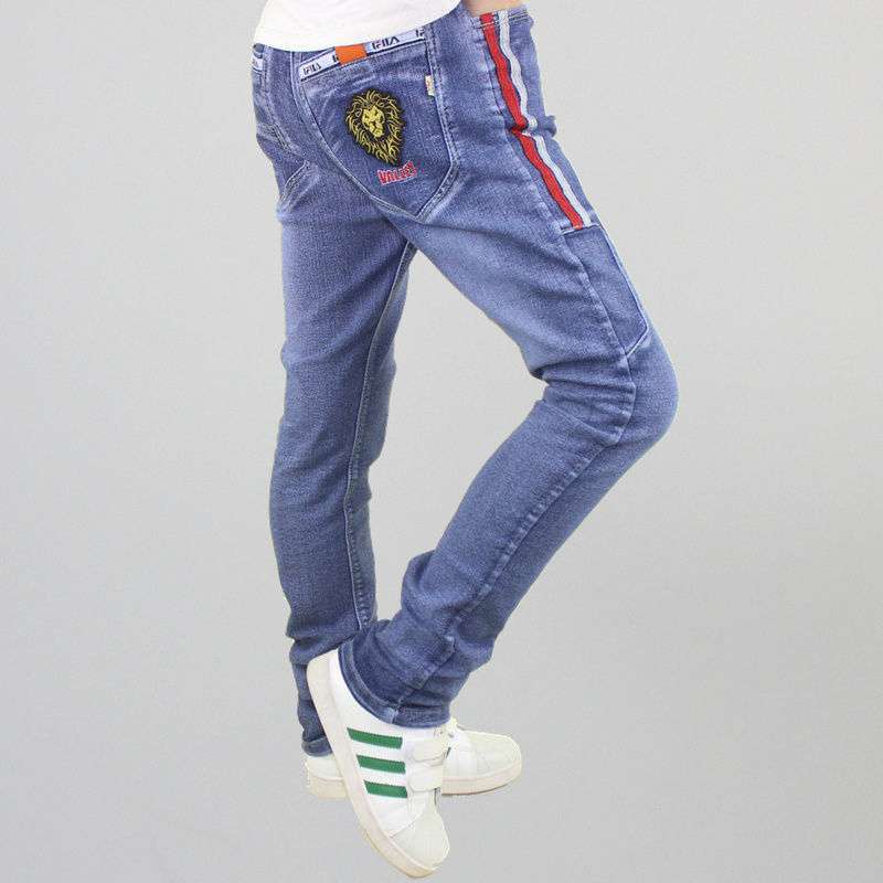 Boys' Stretch Denim Jeans - Straight Fit Casual Pants