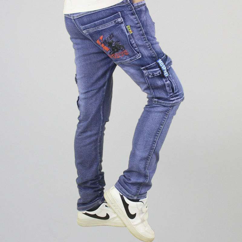 Boys' Stretch Denim Jeans - Straight Fit Casual Pants