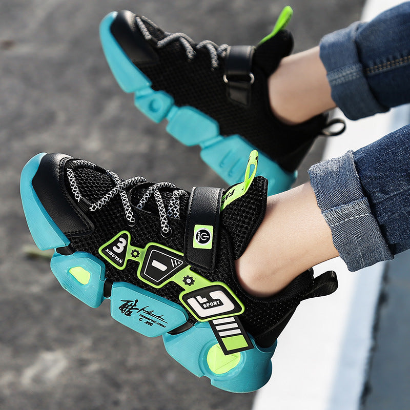 Velcro Mesh Fly Woven Sneakers | Breathable Easy-On Casual Shoes