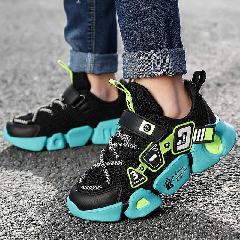 Velcro Mesh Fly Woven Sneakers | Breathable Easy-On Casual Shoes