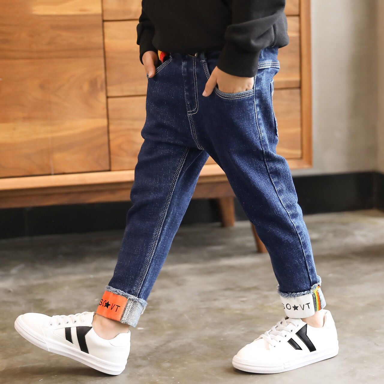 Boys' Durable Denim Jeans with Adjustable Waist
